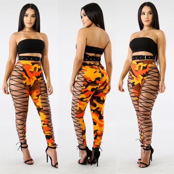 Pants - *Medium Left* Camo lace pants